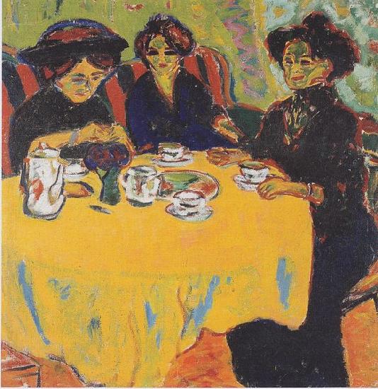 Ernst Ludwig Kirchner Coffee drinking women oil painting image